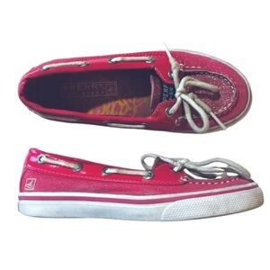 Sperry Topsider Girls Bahama Pink Glitter Boat Shoes 12.5